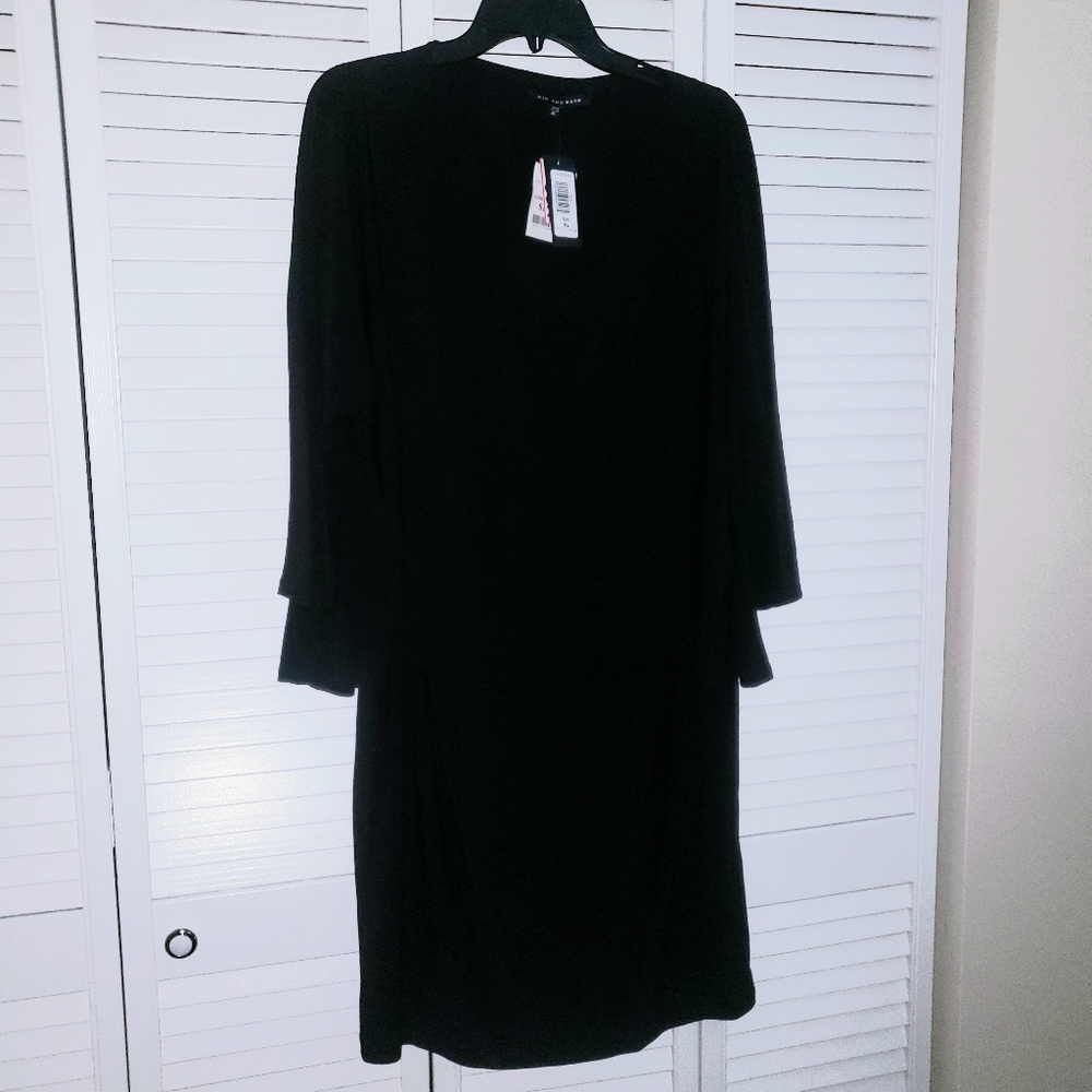 Nik And Nash V-neck Overlay Dress